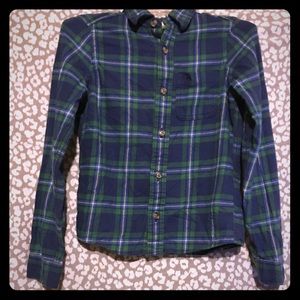 Abercrombie Blue Green Cotton Flannel